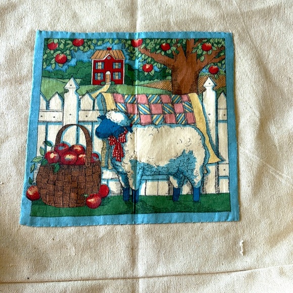 Vintage Tote Bag 90's Design Bag Sheep Old Farm Bag - Picture 3 of 5